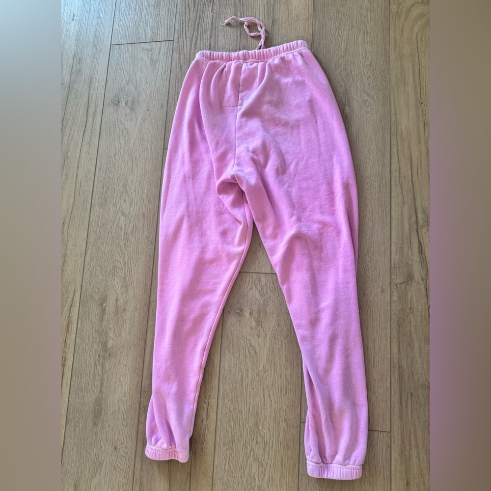 💖🌈Aviator Nation Rainbow Embroidered Sweatpants XS Pink Made in USA 💖🌈 - Picture 5 of 6
